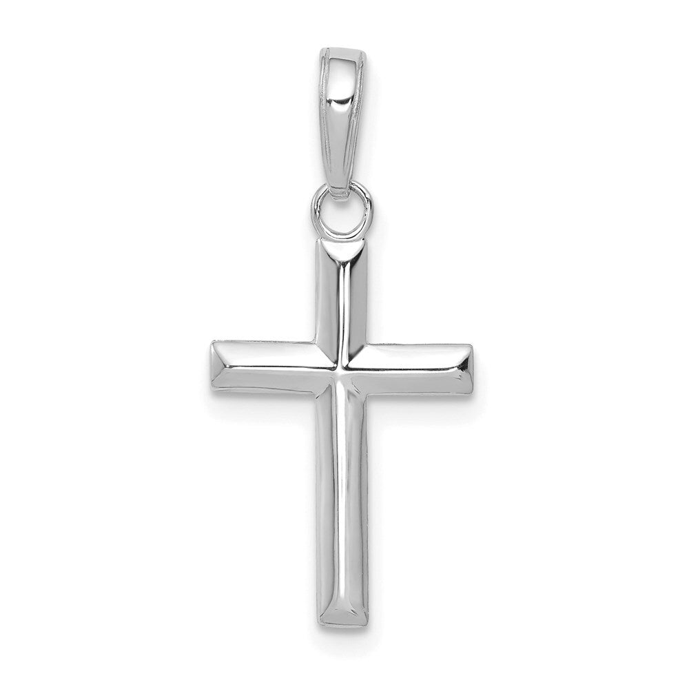 14k White Gold Small Cross Pendant for Women