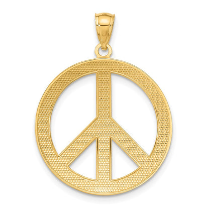 14k Yellow Gold Peace Sign Pendant