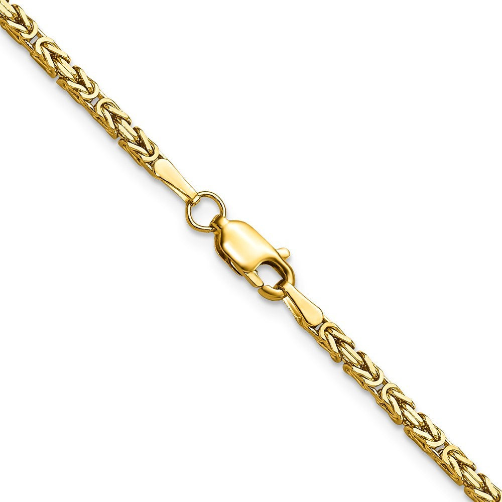 14k Yellow Gold 2mm Byzantine Chain Bracelet