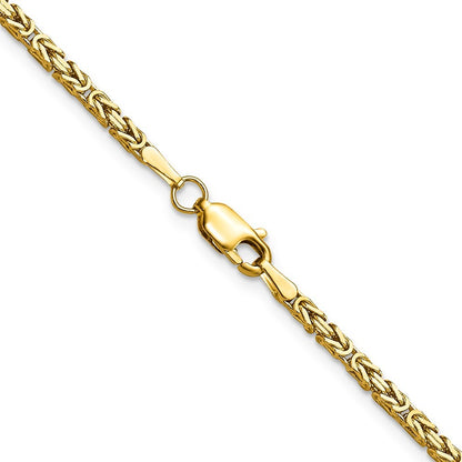 14k Yellow Gold 2mm Byzantine Chain Bracelet
