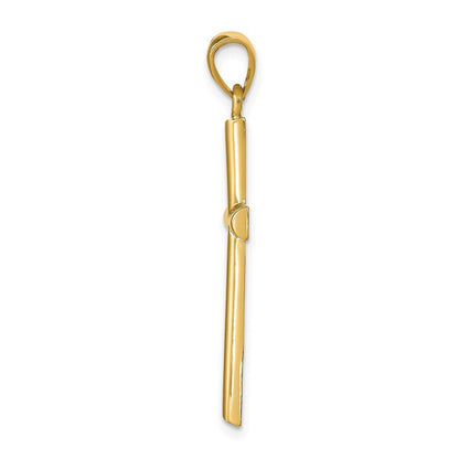 14k Yellow Gold Polished Cross Pendant