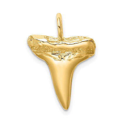 14k Yellow Gold Shark Tooth Pendant for Women