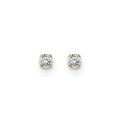 14k Yellow Gold .05ct. I2 K-L Diamond Push-on Stud Earrings Gift for Women