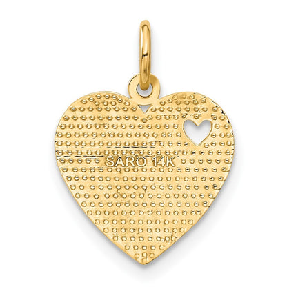 14k Yellow Gold VERY SPECIAL SIS Charm Pendant for Women