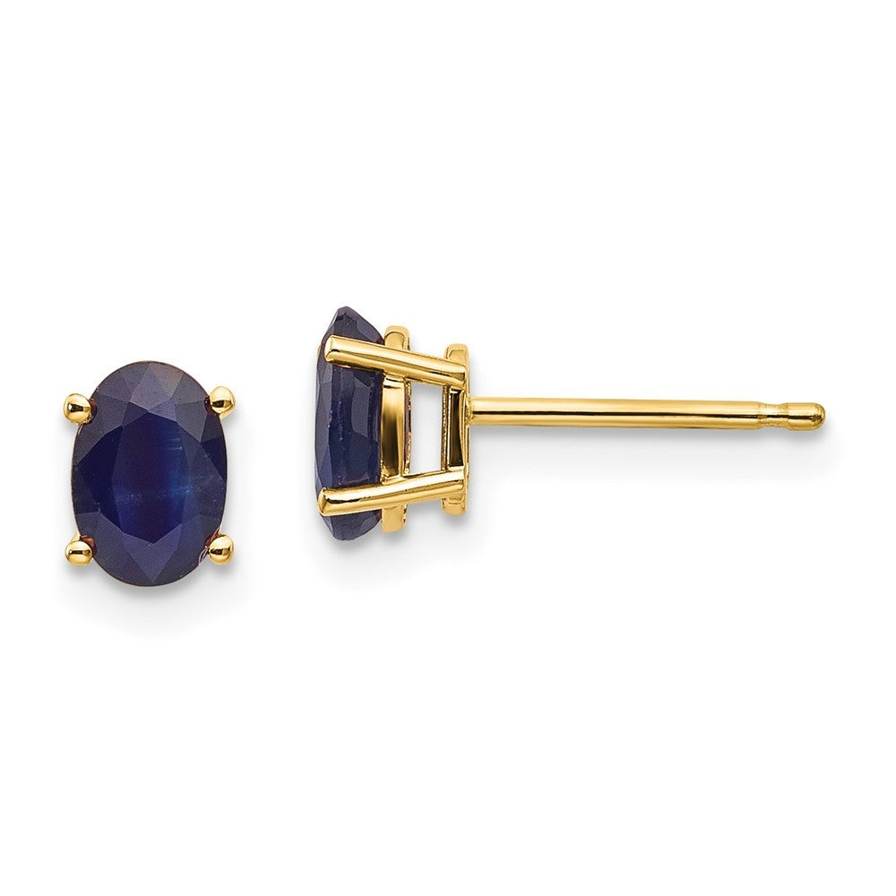 14k Yellow Gold Sapphire Earrings - September