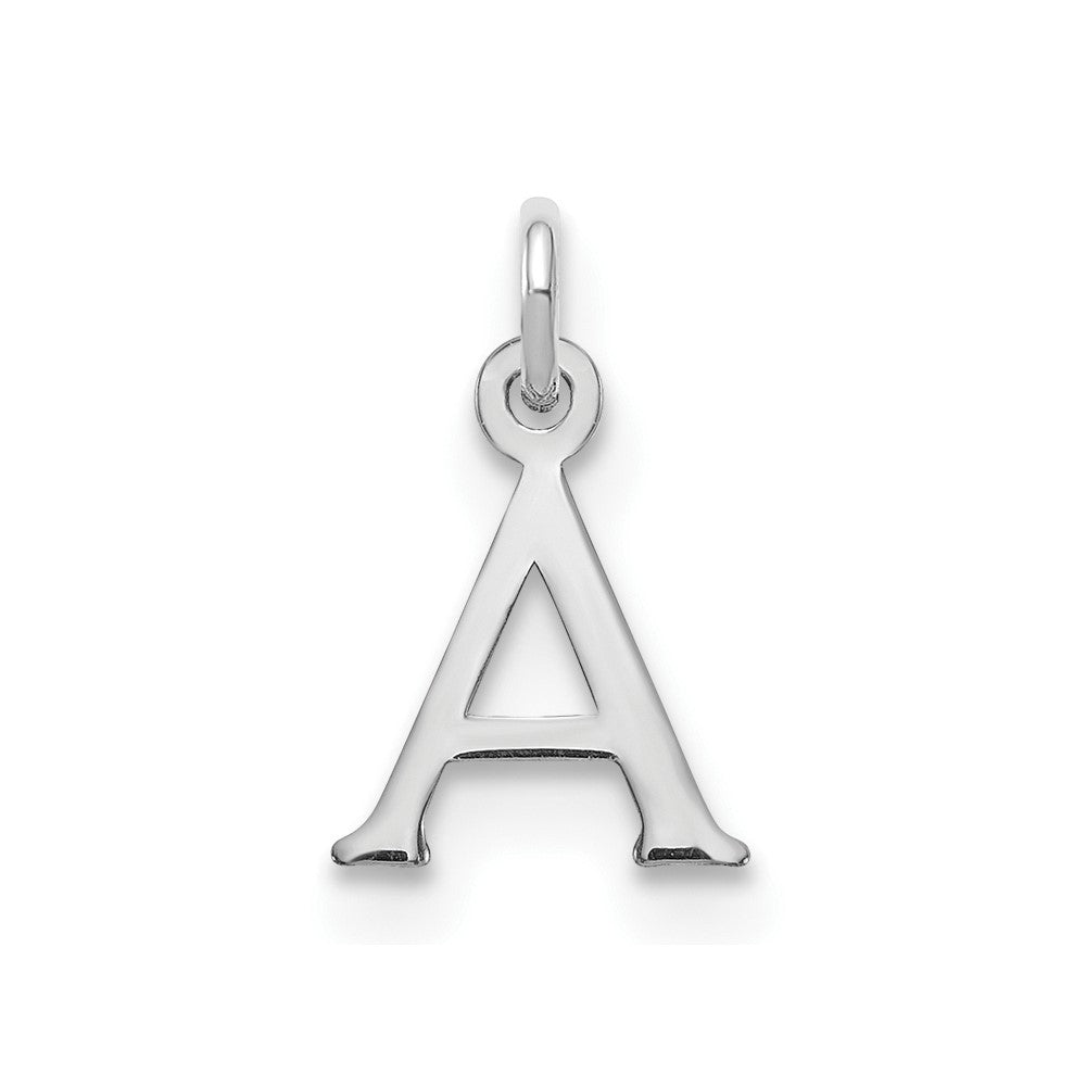 14K White Cutout Letter A Initial Pendant