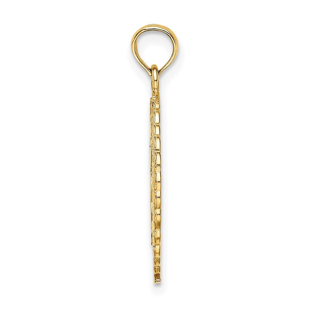 14k Yellow Gold Solid Polished Framed Gymnast Charm