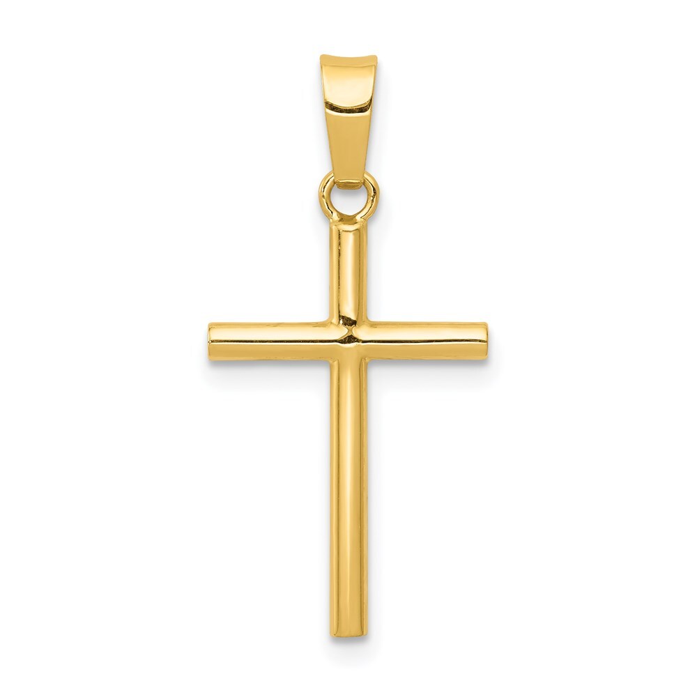 14k Yellow Gold Polished Cross Pendant for Women
