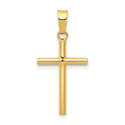 14k Yellow Gold Polished Cross Pendant for Women