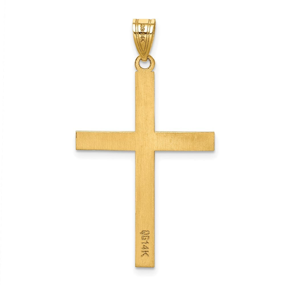 14k Yellow Gold Engravable Cross Charm