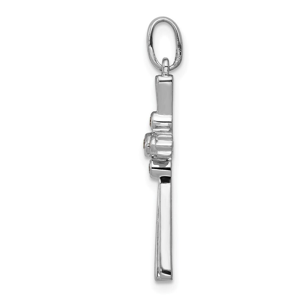 14k White Gold 1/15ct. Diamond Cross Pendant for Women