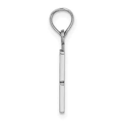 14K White Polished Number 3 Pendant