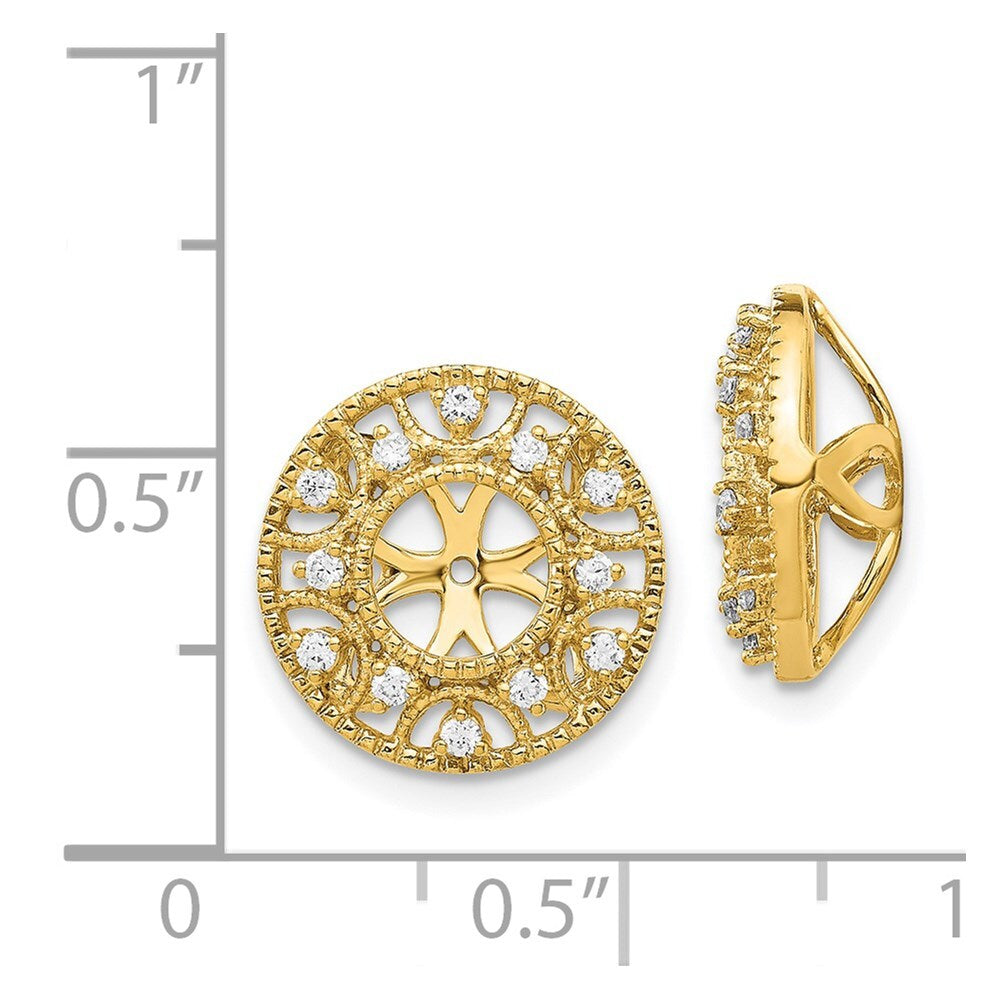 14k Yellow Gold Fancy Diamond Earring Jackets