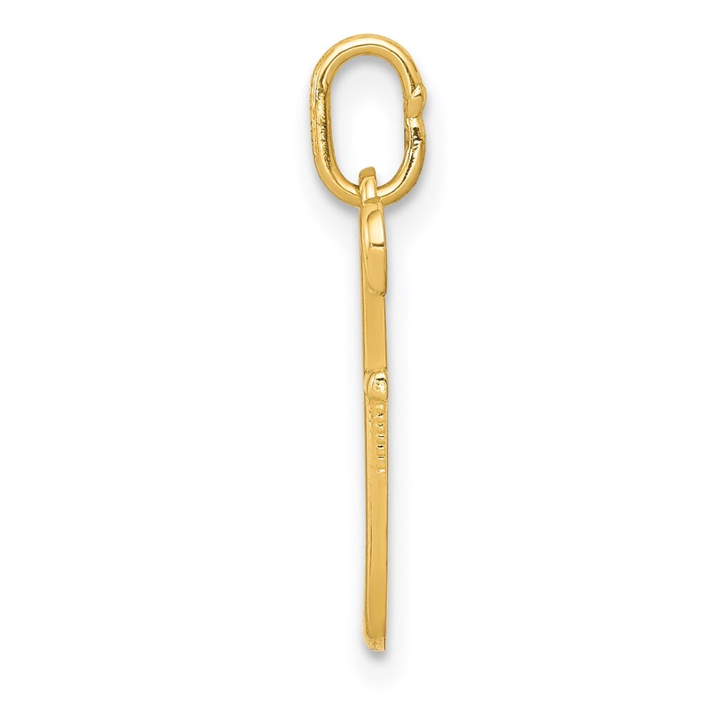 14k Yellow Gold Letter F Initial Charm Pendant for Women