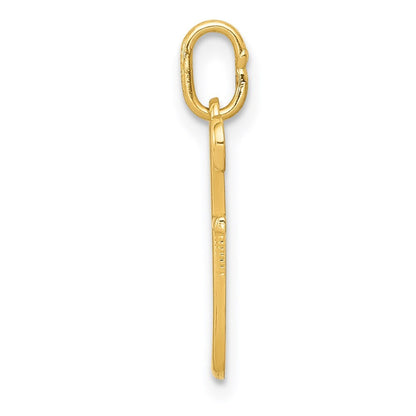 14k Yellow Gold Letter F Initial Charm Pendant for Women