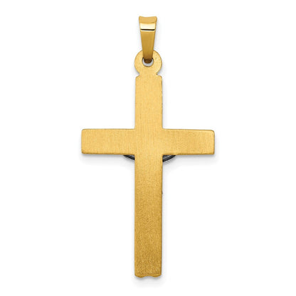 14k Two-tone Gold INRI Hollow Crucifix Pendant for Women