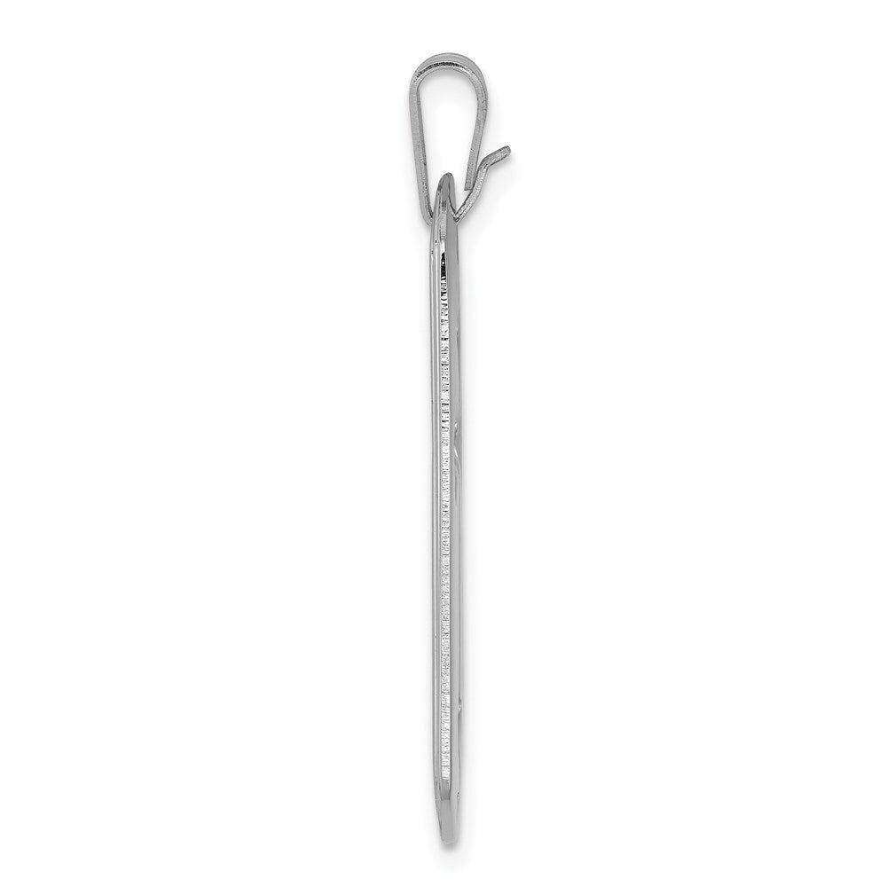 Sterling Silver Rhodium-plated Polished Dog Tag Cut out Cross Pendant