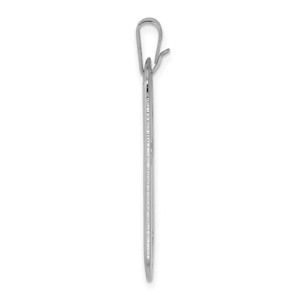 Sterling Silver Rhodium-plated Polished Dog Tag Cut out Cross Pendant