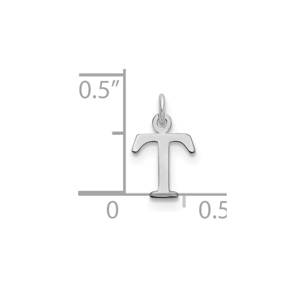14k White Gold Cutout Letter T Initial Pendant for Women