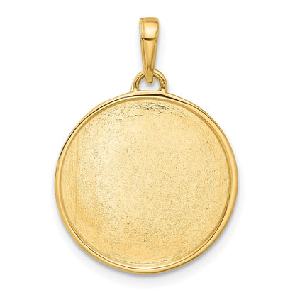 14k Yellow Gold and White Rhodium Diamond-Cut It's A Boy Pendant for Women