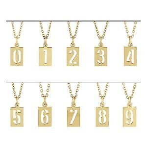 14k Yellow Gold Pierced Numeral 7 Dog Tag 16-18" Necklace