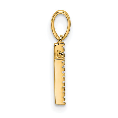 14k Yellow Gold Diamond Letter N Initial Pendant
