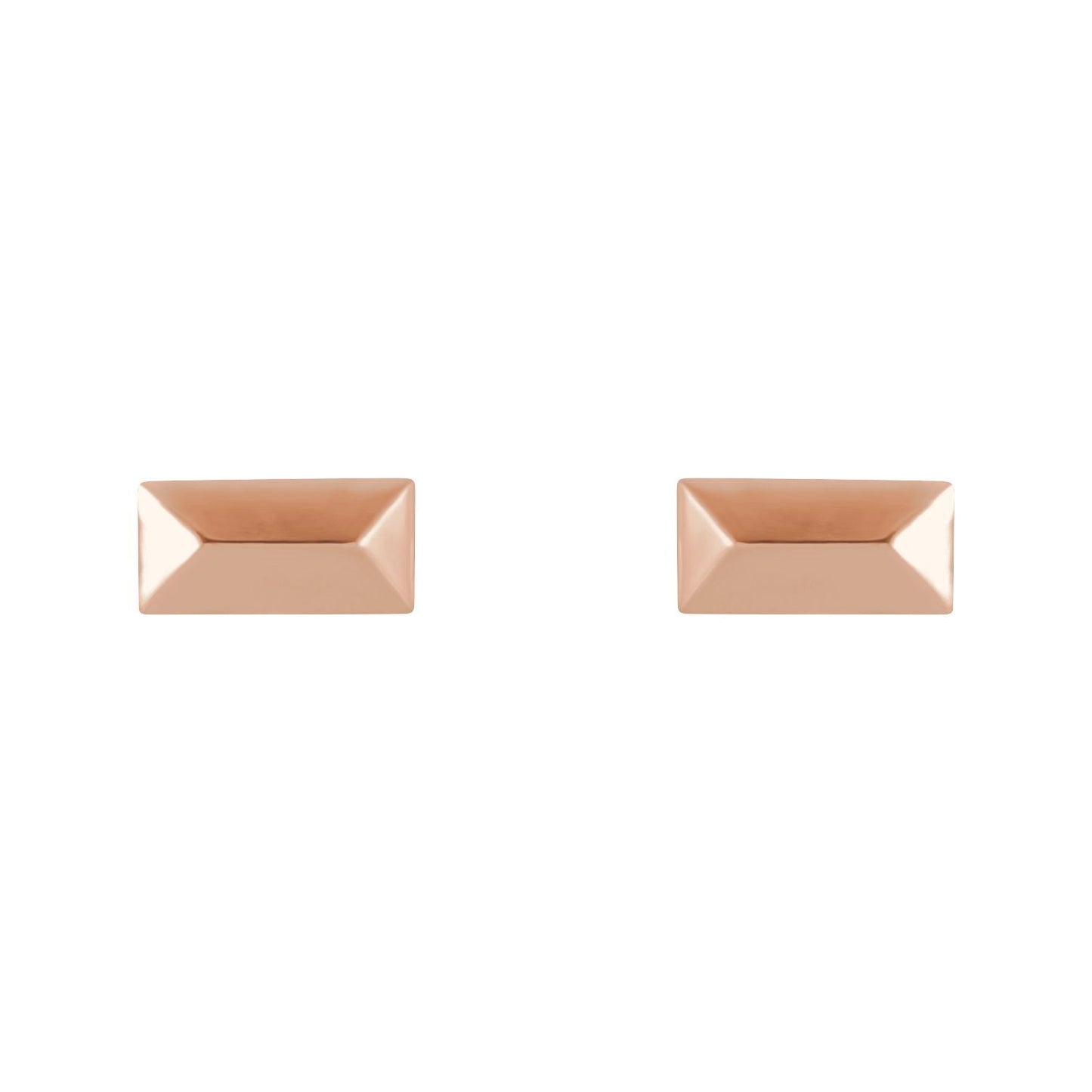 14k Rose Gold Geometric Stud Earrings Fine Jewelry Gift for Women