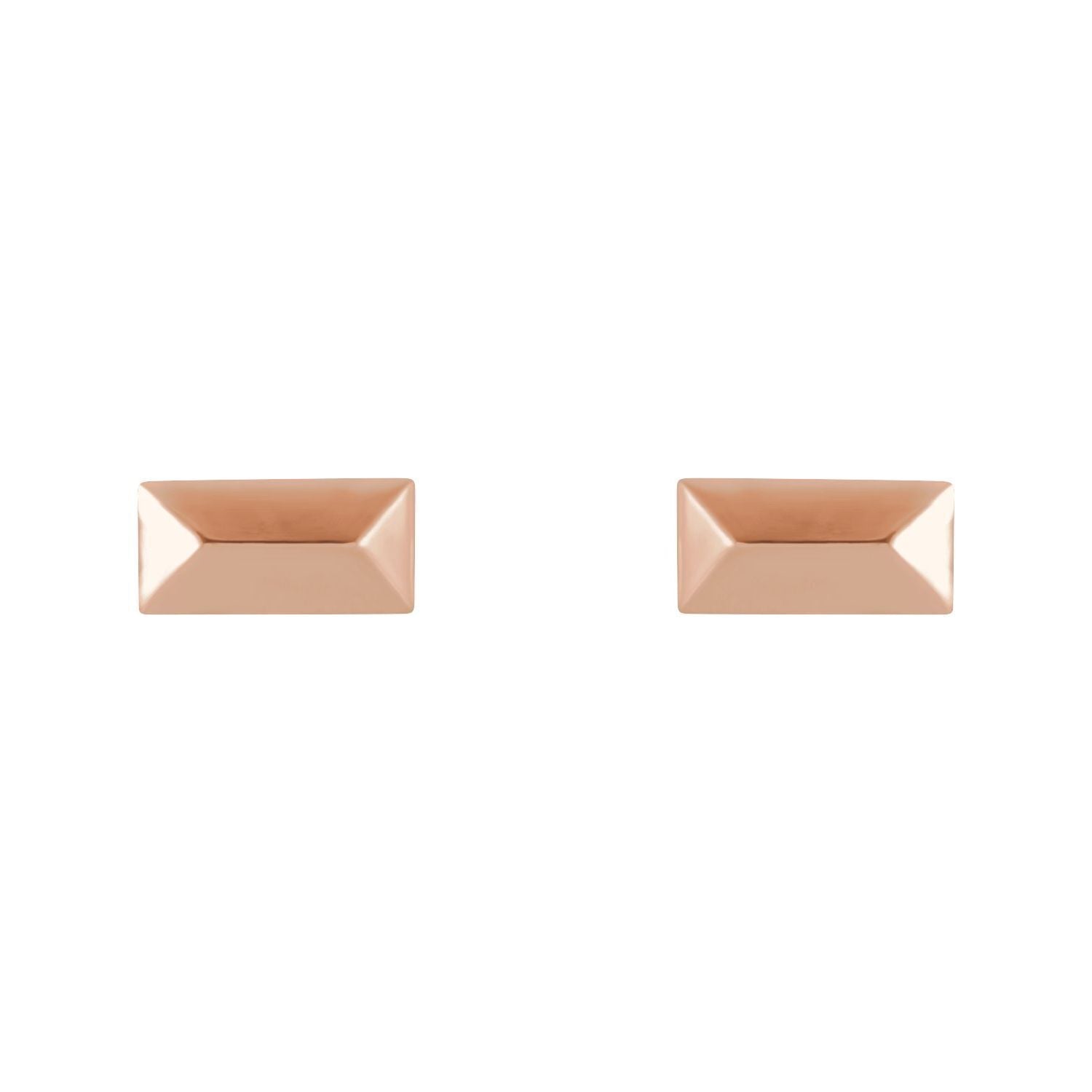 14k Rose Gold Geometric Stud Earrings Fine Jewelry Gift for Women