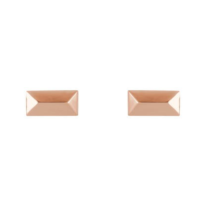 14k Rose Gold Geometric Stud Earrings Fine Jewelry Gift for Women