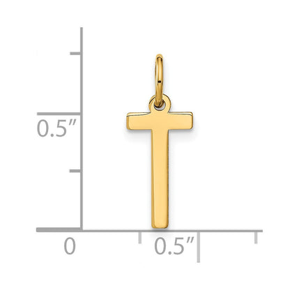 14k Yellow Gold Letter T Initial Pendant