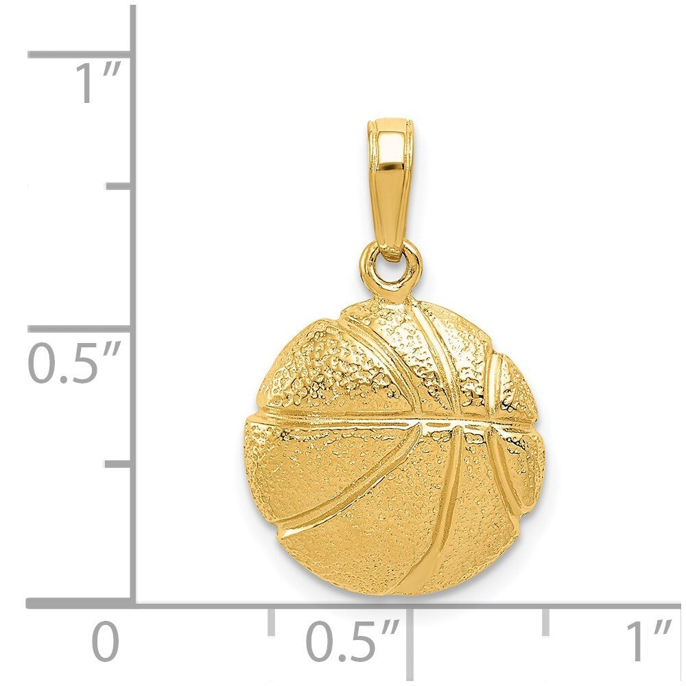 14k Yellow Gold Basketball Pendant for Women