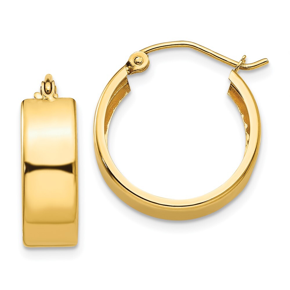 14k Yellow Gold Hoop Earrings Gift for Women