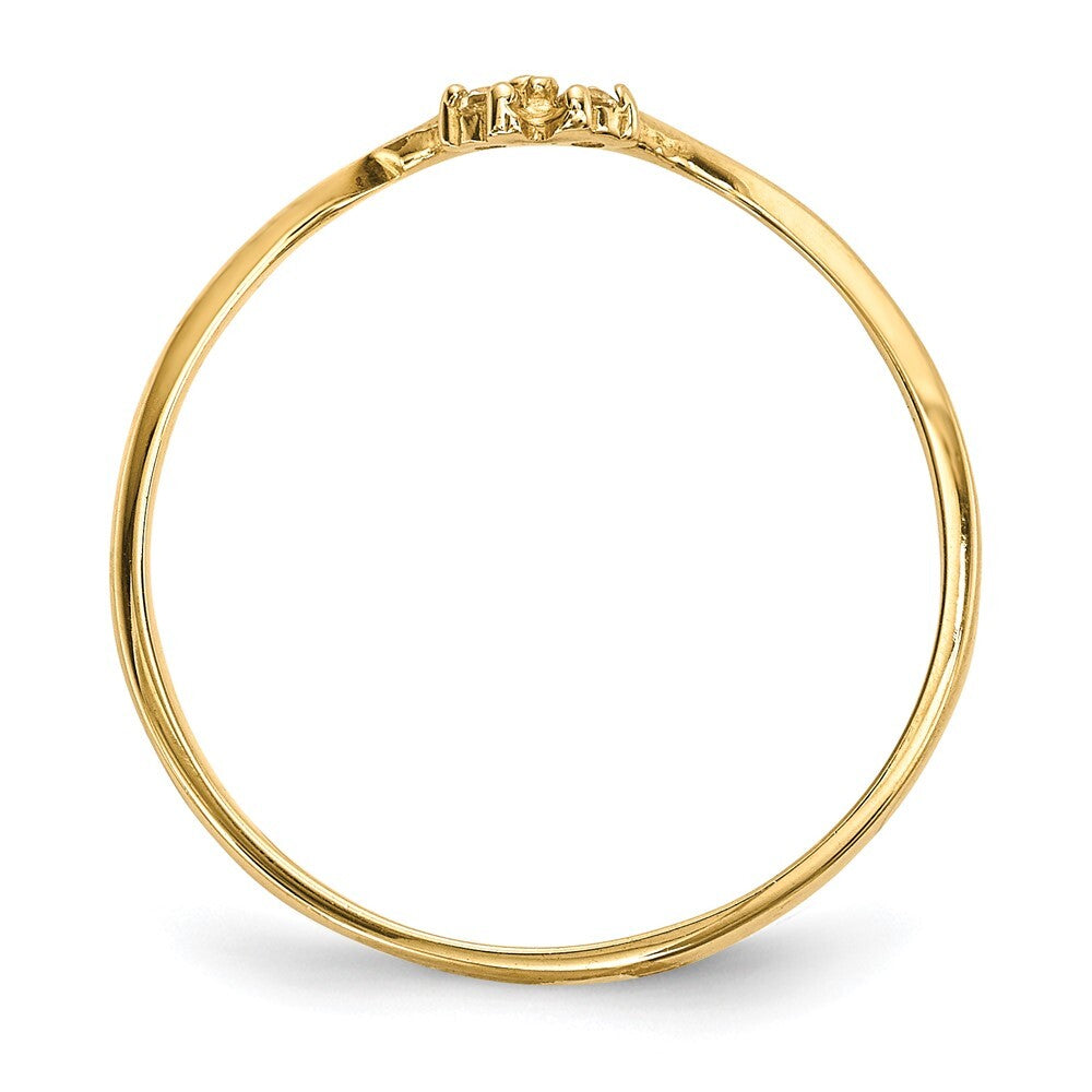 14K Yellow Gold 2-stone CZ Wrap Ring Size 7