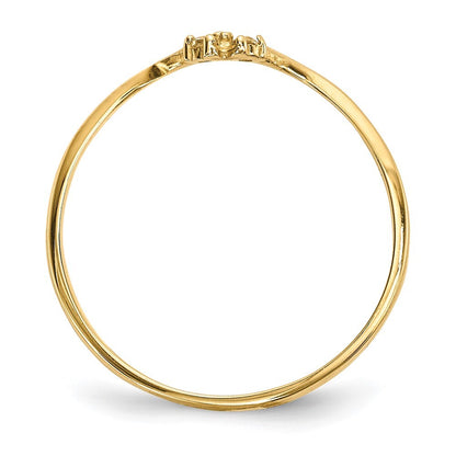14K Yellow Gold 2-stone CZ Wrap Ring Size 7