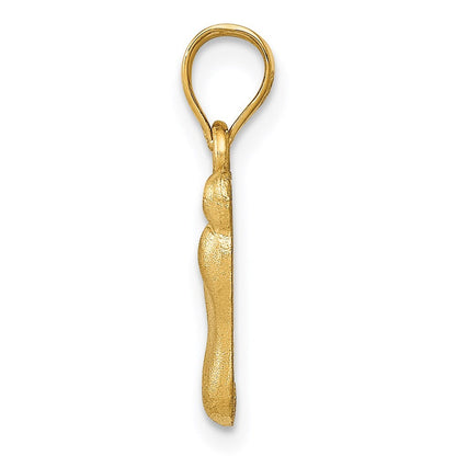 14k Yellow Gold Diamond-cut Foot Charm Pendant for Women