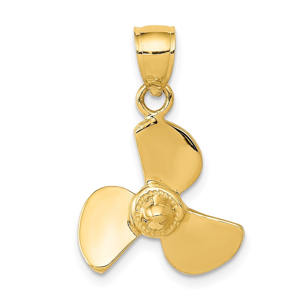 14k Yellow Gold Propeller Pendant for Women