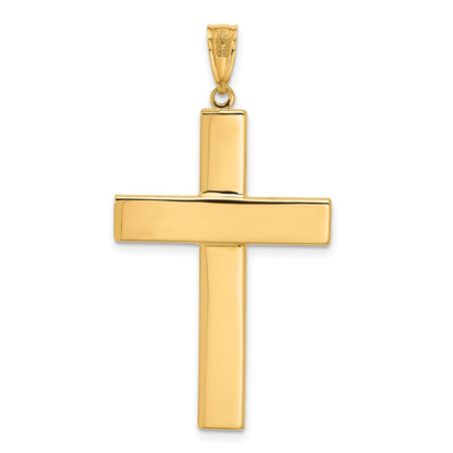 14k Two-tone Gold Polished and Textured Crucifix Pendant for Women