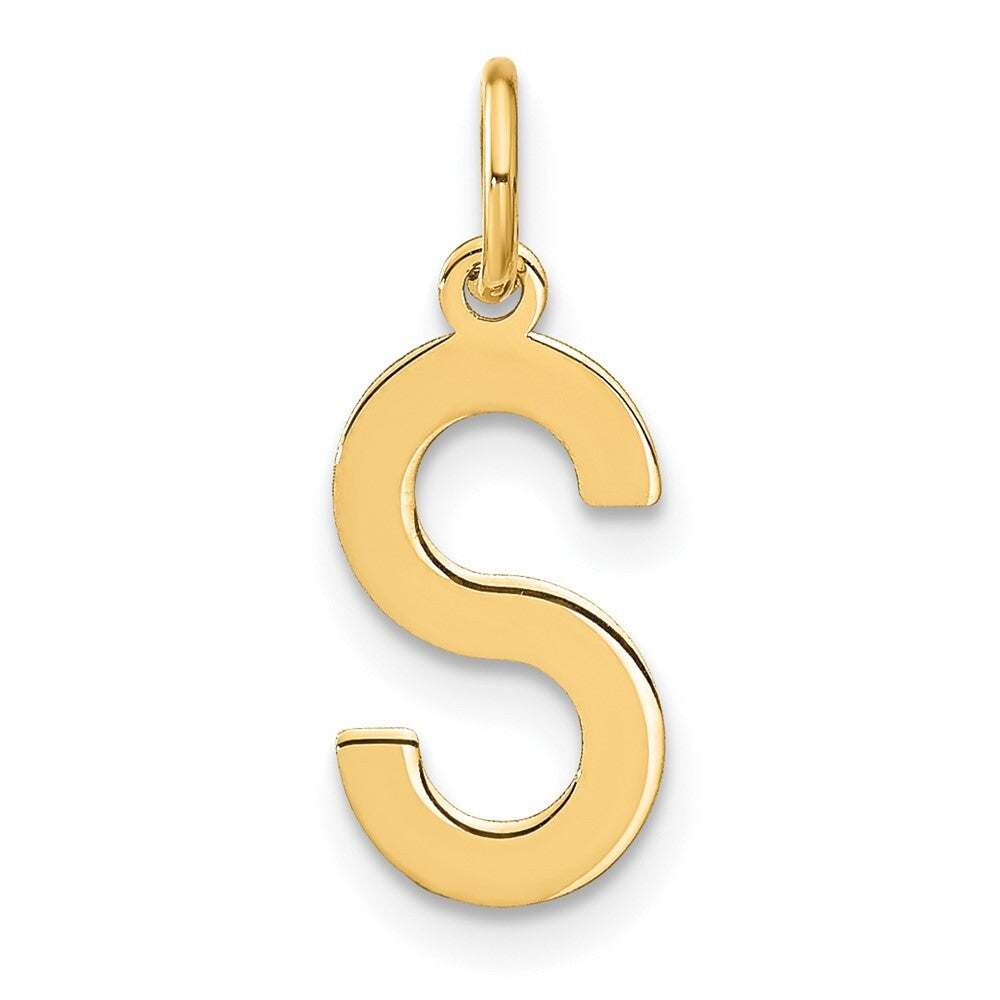 14k Yellow Gold Letter S Initial Pendant for Women