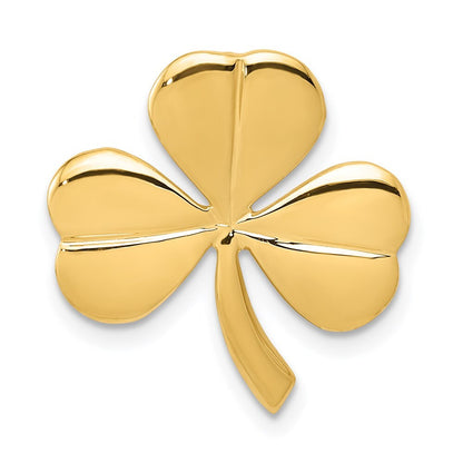 14k Yellow Gold Shamrock Chain Slide Pendant for Women