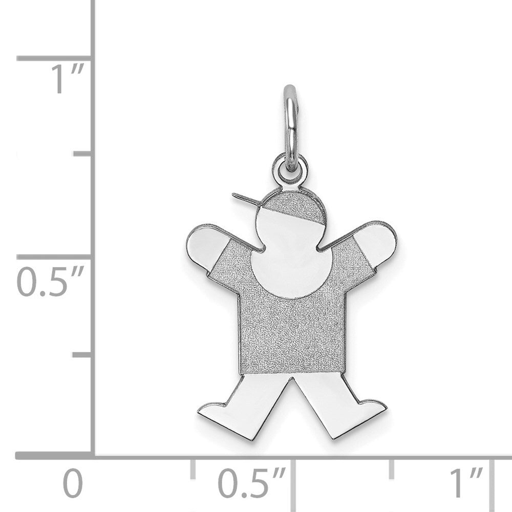 14k White Gold Kid Charm Pendant for Women
