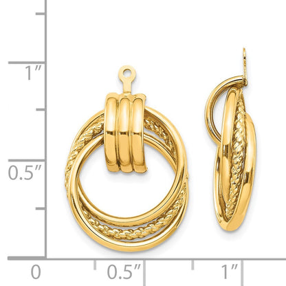 14k Yellow Gold Polished Fancy Earring Jackets