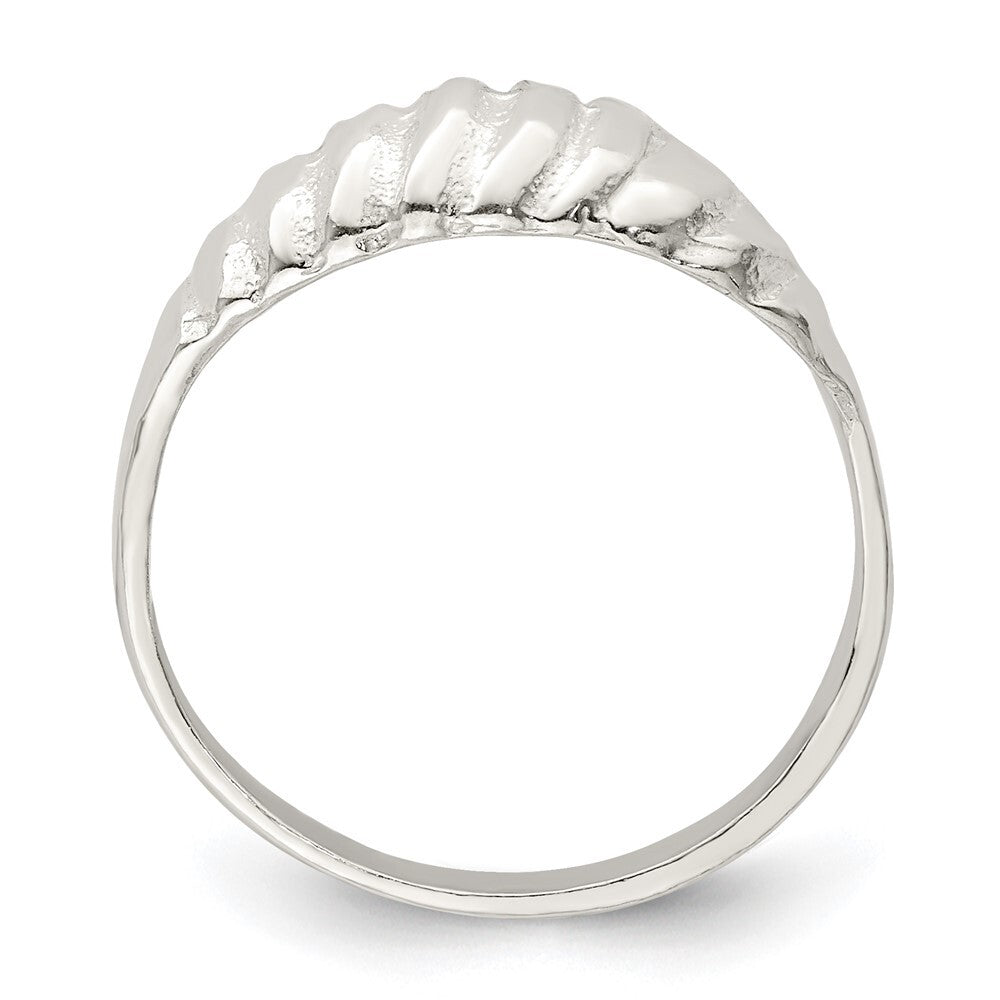 Sterling Silver Diamond-cut Domed Ring Size 8