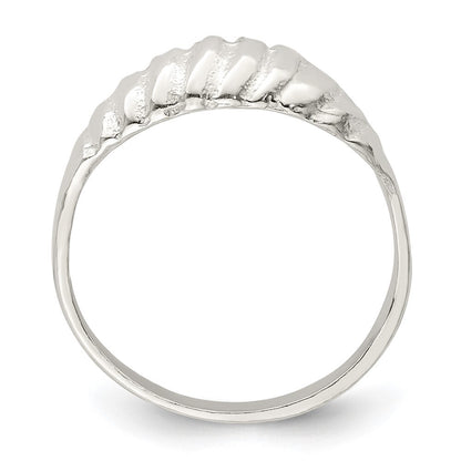 Sterling Silver Diamond-cut Domed Ring Size 8