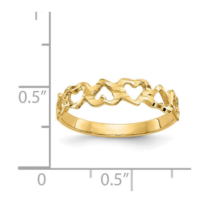 14K Yellow Gold Heart Ring