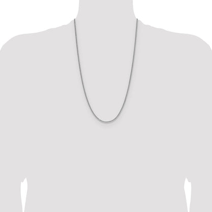 Sterling Silver Rhodium-plated 2.0mm 8 Sided Diamond-cut Double Spiga Chain