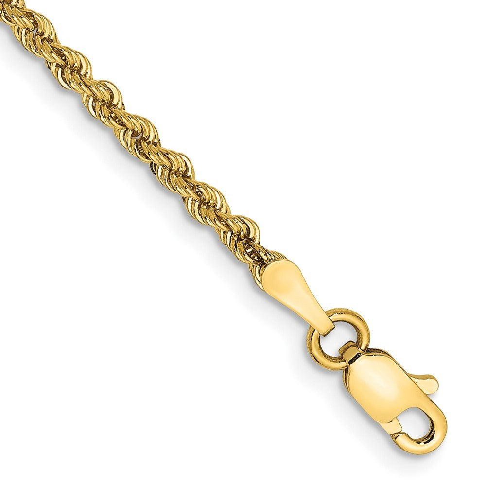 14k Yellow Gold 7 inch 2.25mm Regular Rope Chain Bracelet