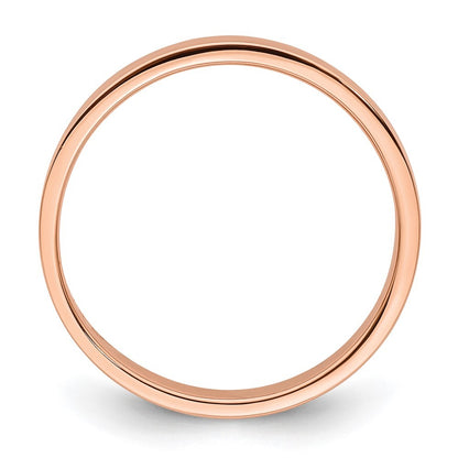 14k Rose Gold 3mm Lightweight Flat Wedding Band Ring Size 5.5