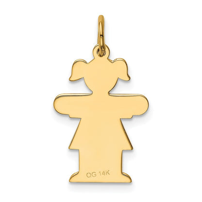 14k Yellow Gold Kid Charm Pendant for Women