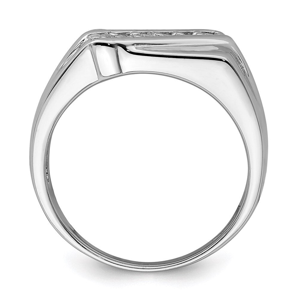 Sterling Silver Rhodium Plated Fancy Cubic Zirconia Ring Size 9