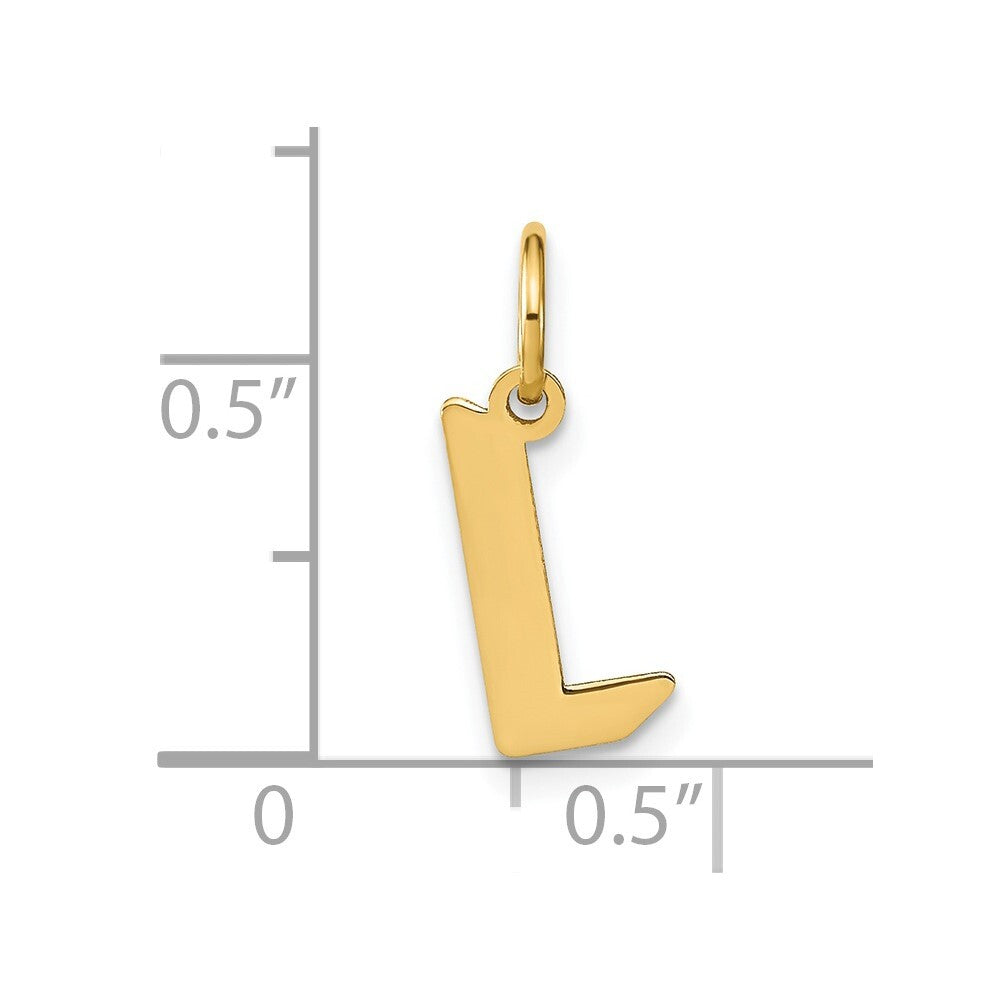 14k Yellow Gold Letter L Initial Pendant for Women